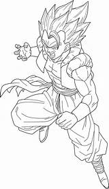 Gogeta Saiyan Goku Lineart Dbz Ssjb Ssj2 sketch template