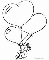 Coloring Hearts Valentine Pages Ballon sketch template