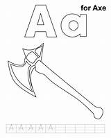Axe Coloring Apple Pages Handwriting Practice Worksheets Colouring Kids Google Printables Template Phonics Pre Abc sketch template