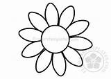 Flower Petal Coloring Spring Template Daisy Flowers Templates Print sketch template