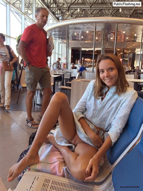 pussy flashing teen on the airport