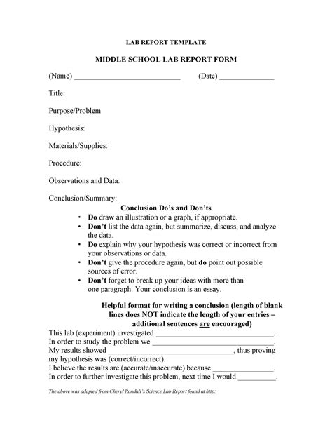 lab report templates format examples templatelab