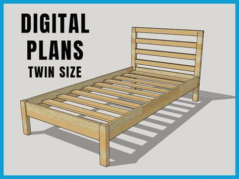 twin bed frame plans etsy