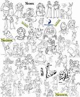 Collage Shrek sketch template