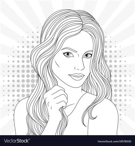 beautiful girl coloring pages vector image  vectorstock coloring