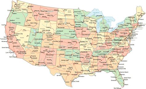 map  continental united states   states