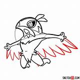 Pokemon Hawlucha Draw Step Sketchok sketch template