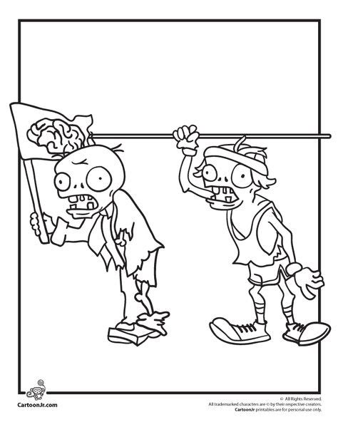 plants  zombies zombie characters coloring page cartoon jr