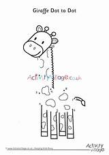 Dot Giraffe Dots African Animal Animals Activity Kids Printable Alphabet Village Explore Activityvillage sketch template