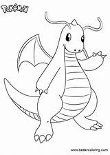 Dragonite Coloring Pokemon Pages Printable Kids Color sketch template