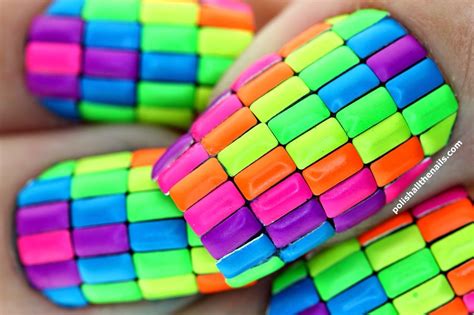 neon color block nails pictures   images  facebook