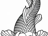 Koi Fish Coloring Pages Japanese Drawing Outline Adults Fishing Carp Ice Coy Drawings Color Print Mandala Flower Lotus Sketches Getdrawings sketch template