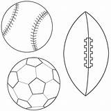 Ball Coloring Sports Pages Library Baseball Football sketch template