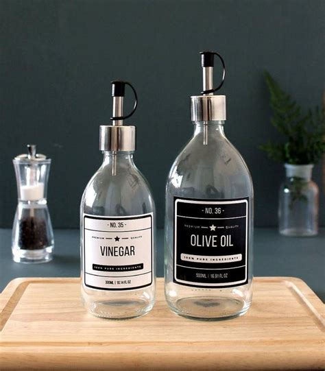 clear glass oil vinegar dispenser bottle ml ml  etsy oil