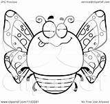 Chubby Butterfly Drunk Clipart Cartoon Thoman Cory Outlined Coloring Vector Depressed Protected Collc0121 Royalty sketch template