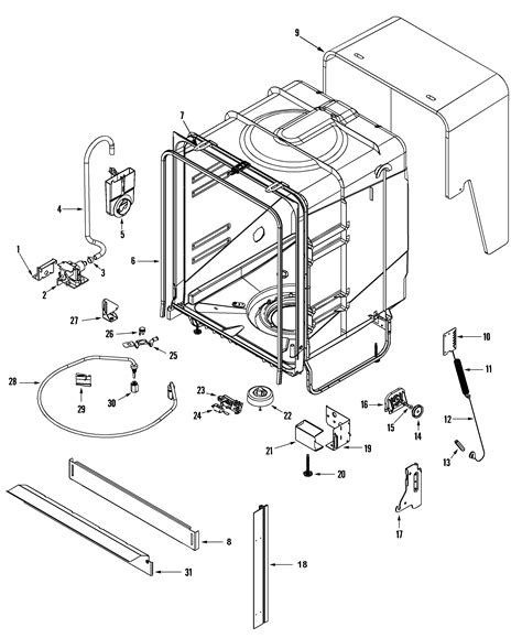 tub diagram parts list  model adbaww amana parts dishwasher parts searspartsdirect