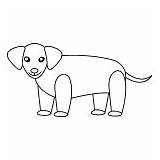 Dog Wiener Kids Draw sketch template