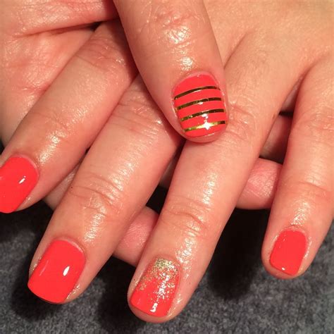 pin  jennifer marini topham  nails bright orange nails nail spa