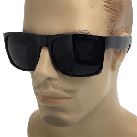 Grinder Punch Mens Super Dark Black Lens Sunglasses Square Oversized