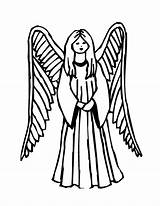 Coloring Pages Printable Angel Print Angels Cute Gabriel Guardian Coloring4free Drawing Color Stitch Getdrawings Template Devil Silhouette Getcolorings Coloringme sketch template