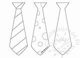 Tie Template Craft Father Fathers Ties Templates Three Coloring sketch template