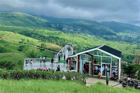 kemuning sky hills wisata jembatan kaca  atas hamparan kebun teh