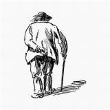 Man Back Elderly Vector Illustration Drawing Sketch People Person Sketches Choose Board Guy sketch template