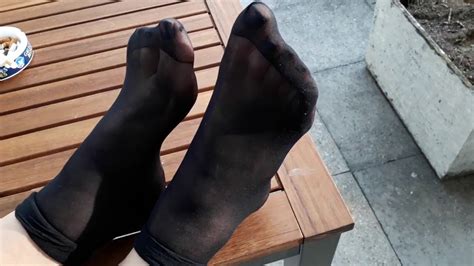 foot fetish 8 black nylon socks youtube