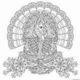 Thanksgiving Coloring Turkey Adult Pages Adults Print Beautiful Printable Color Flowers Kids Decorated Perfect Well Very Printables Book Events Celebrate sketch template