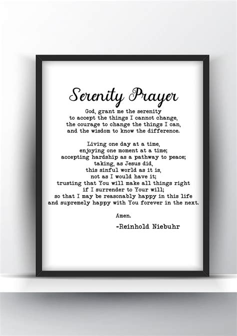 serenity prayer  reinhold niebuhr printable  poster shark printables