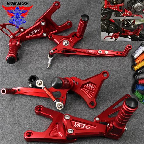 cnc aluminum motorcycle front rear foot pegs rest pedal footrest rearset accessories  benelli