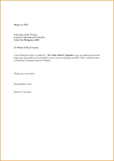 letter  authorization template    letter template