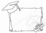 Diploma Certificate Graduation Cap Template Coloring sketch template