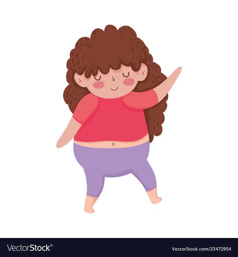 little chubby girl character royalty free vector image