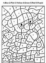 Number Color Easy Coloring Pages Kids Popular sketch template