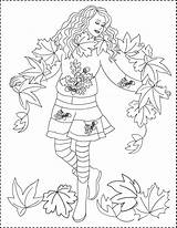 Coloring Pages Autumn Fall Princess Nicole Mabon 2010 sketch template