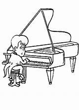 Piano Coloring Pages Player Clipart Play Cliparts Library sketch template