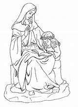 Coloring Mary Anne Anna St Saint Pages Virgin Catholic Kids Clipart Mother Drawing Saints Blessed Joseph Colorare Da Santi Disegni sketch template