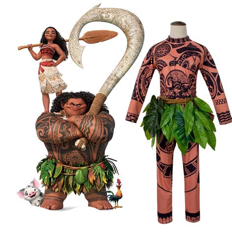 3pcs Adult Cartoon Movie Moana Maui Cosplay Costume Men S Halloween