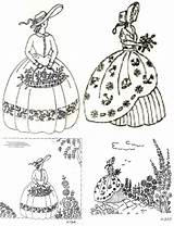 Embroidery Crinoline Transfer Lady Deighton Etsy Patterns Belle Southern Vintage Zoom Click sketch template