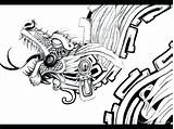 Aztec Drawings Tattoo Dragon Drawing Mexican Designs Mayan Quetzalcoatl Deviantart Serpent God Lowrider Feathered Pyramid Warrior Pattern Tattoos Snake Tatuajes sketch template