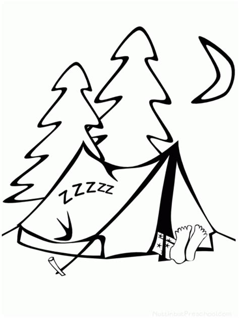 preschool camping coloring pages coloring home