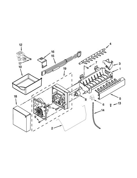 ice maker parts diagram parts list  model wrfcwbm whirlpool parts refrigerator parts