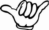 Hang Loose Sign Symbol Hand Logo Clipart Music Clipartbest Template Coloring Cliparts sketch template