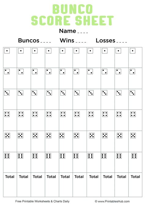 printable bunco score sheets table tally sheet