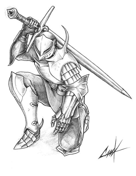 knight art drawing drawing skill