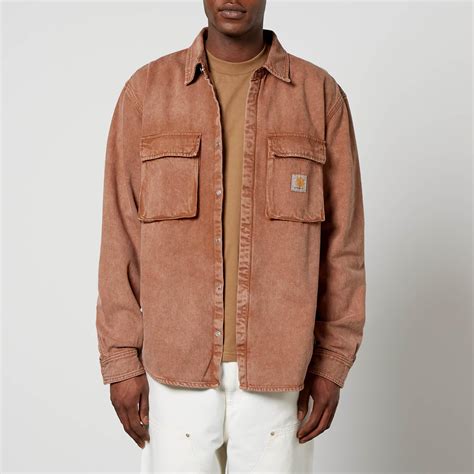carhartt monterey cotton twill shirt jacket  brown  men lyst