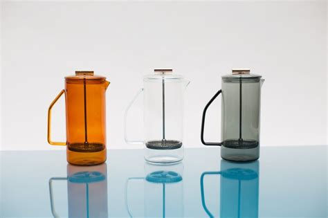 luxury handmade glass yield design french press coffee maker