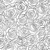 Pattern Roses Rose Seamless Vector Drawing Background Wedding Beautiful Drawn Contour Contours Birthday Getdrawings Strokes Invitations Greeting Valentine Lines Cards sketch template