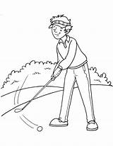 Golfer Coloring Template Pages sketch template